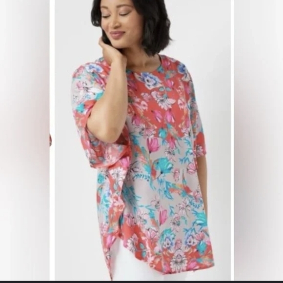 Tolani Collection Printed Woven Caftan Tunic - Picture 1 of 5